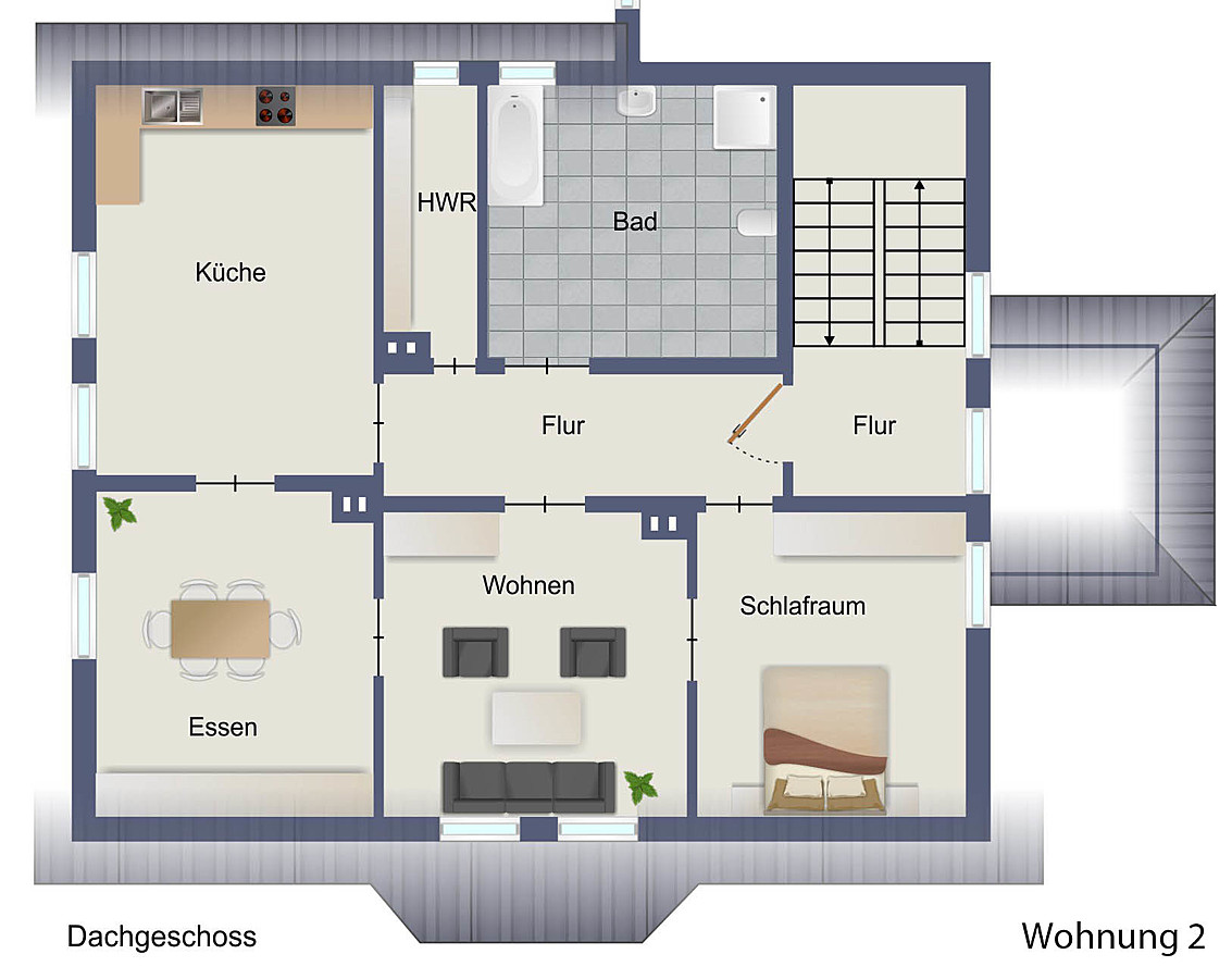 Wohnung 2 im Dachgeschoss